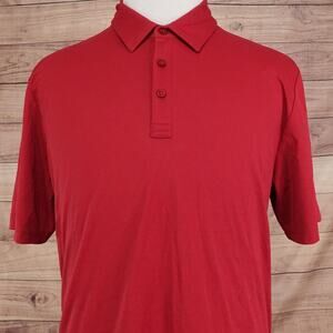 New! Travis Mathew Polo Shirt Mens 2XL Red Oceanside Solid Performance Golf Knit